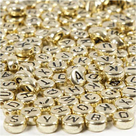 Buchstaben-Perlen gold